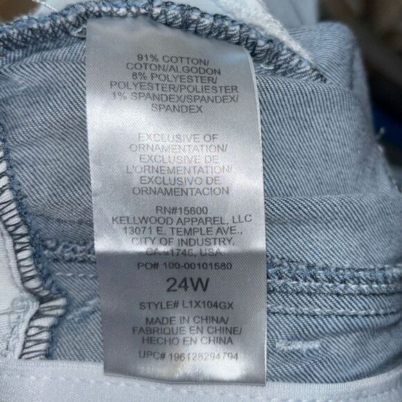 WIT & WISDOM 'Ab'Solution Raw Hem Skimmer Jean in Blue Size 24W NEW - Picture 6 of 11